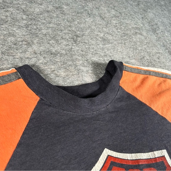 Vintage Harley Davidson Shirt Mens Small Black Orange Raglan‎ 1970s Shield Logo - Picture 3 of 13